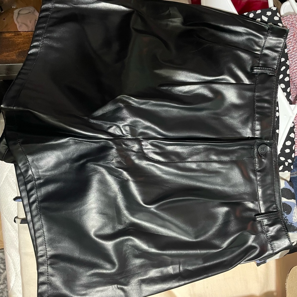Leather shorts